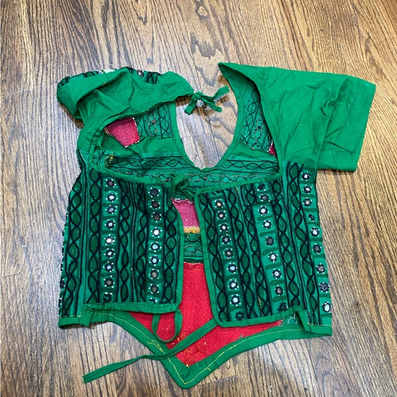 Vintage beaded and mirrored open back top - Picture 4 of 5